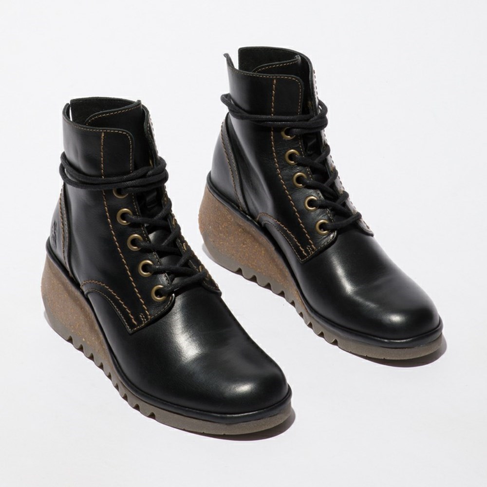 Black Women's Fly London Nero257fly Wedge | OABZ-51309