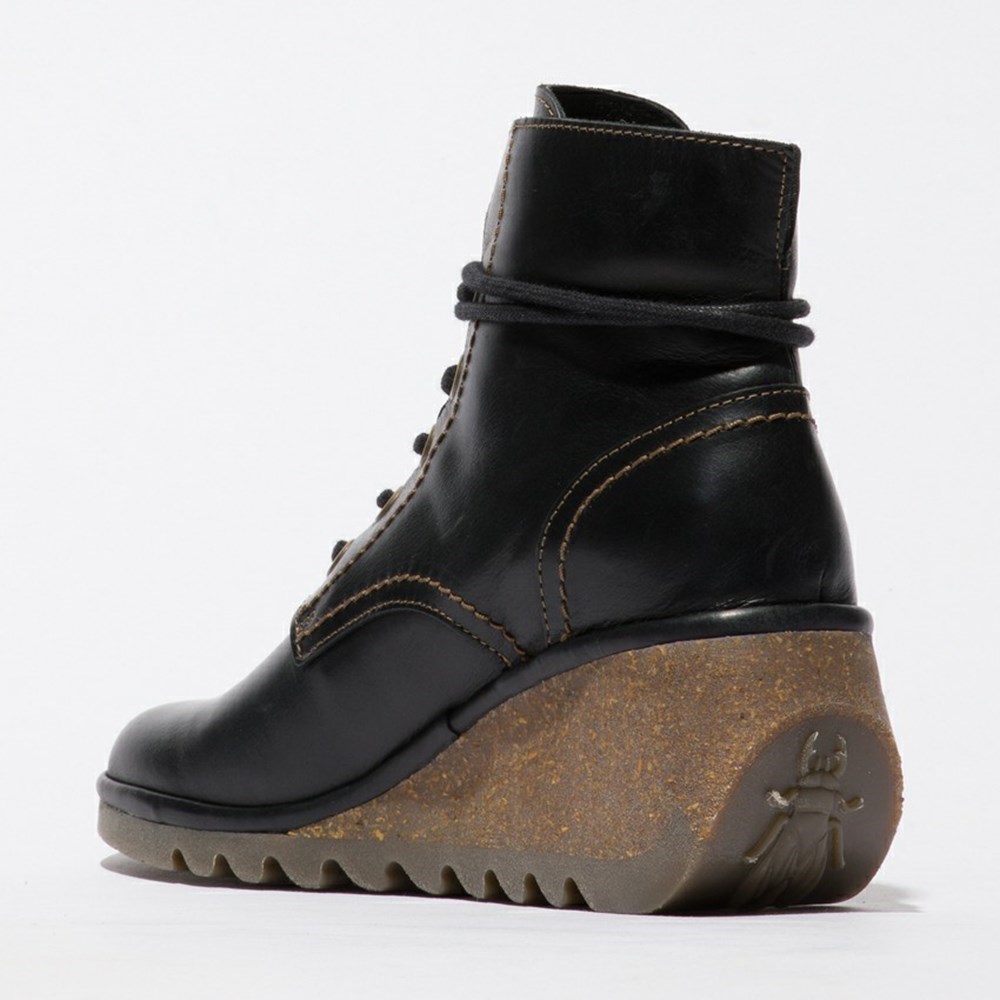 Black Women's Fly London Nero257fly Wedge | OABZ-51309