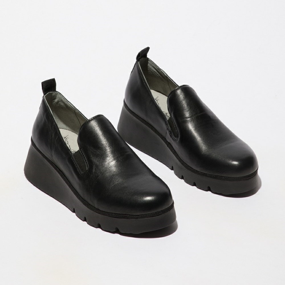 Black Women's Fly London Pece406fly Wedge | IXUL-82041