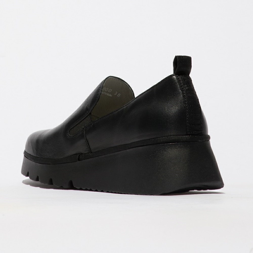 Black Women's Fly London Pece406fly Wedge | IXUL-82041