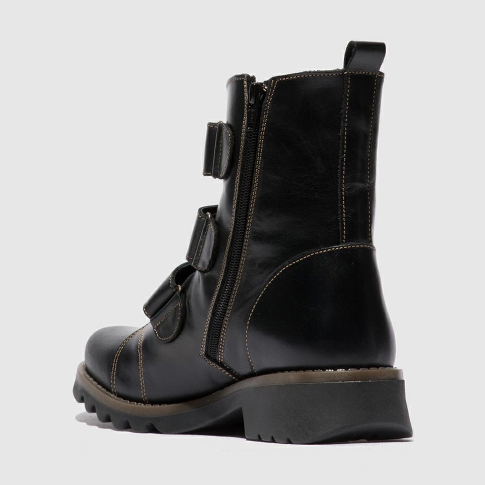 Black Women's Fly London Rach790fly Ankle Boots | HSVD-52873
