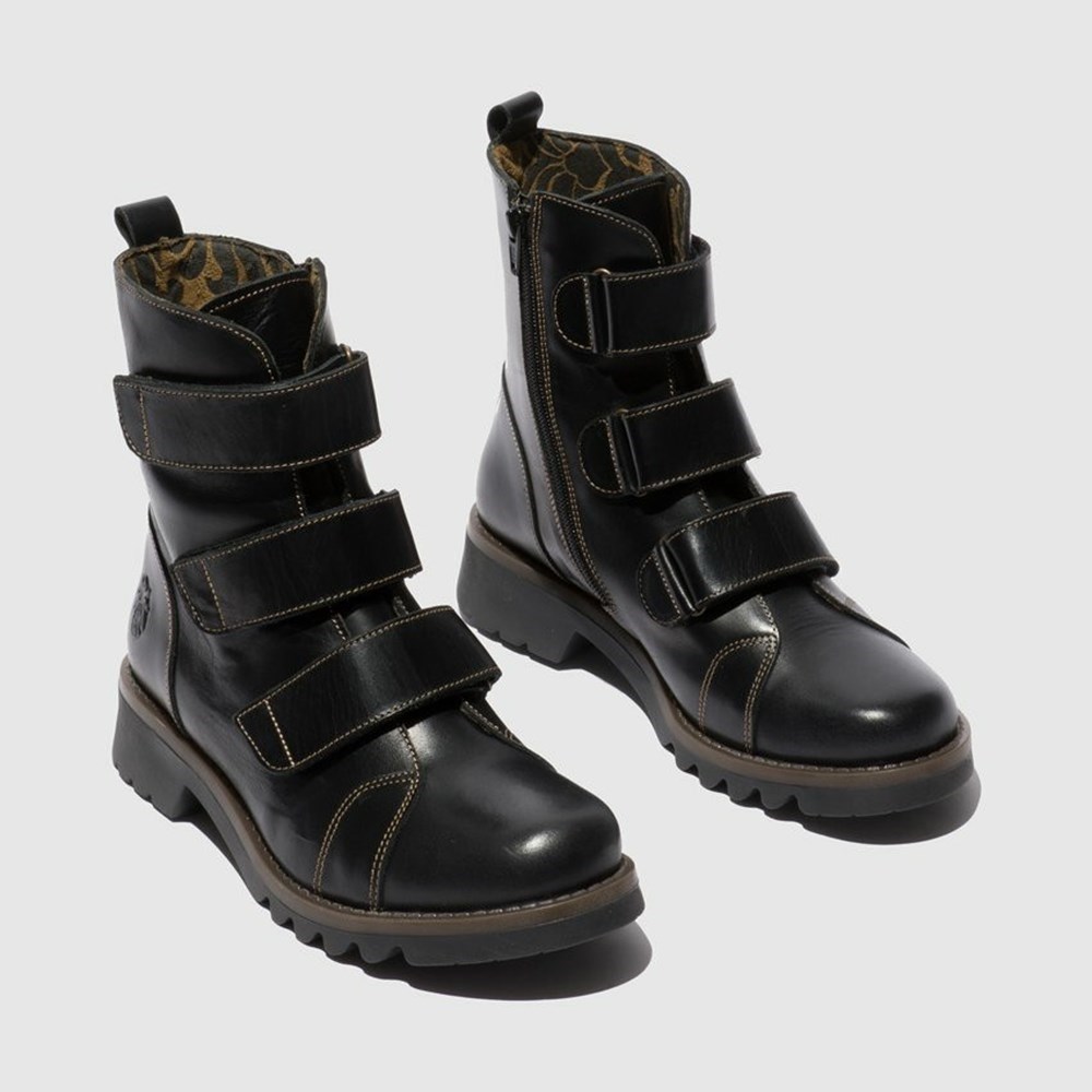 Black Women's Fly London Rach790fly Ankle Boots | SNJH-67582