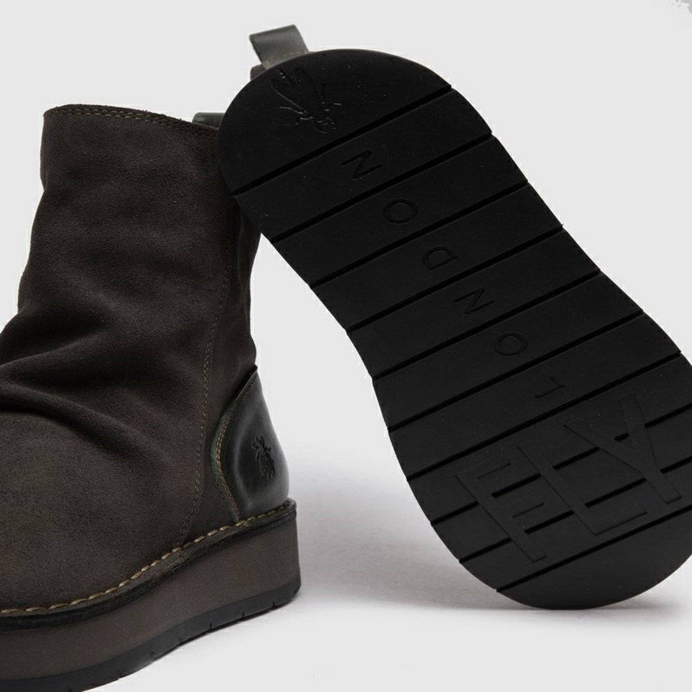 Black Women's Fly London Reno053fly Wedge | MCGK-86190