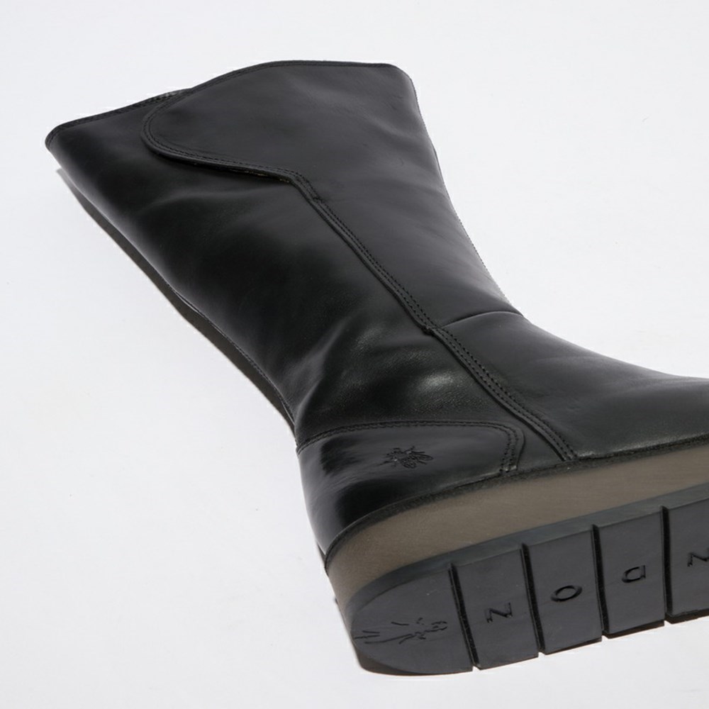 Black Women's Fly London Rhea042fly Knee High Boots | OIWA-89064