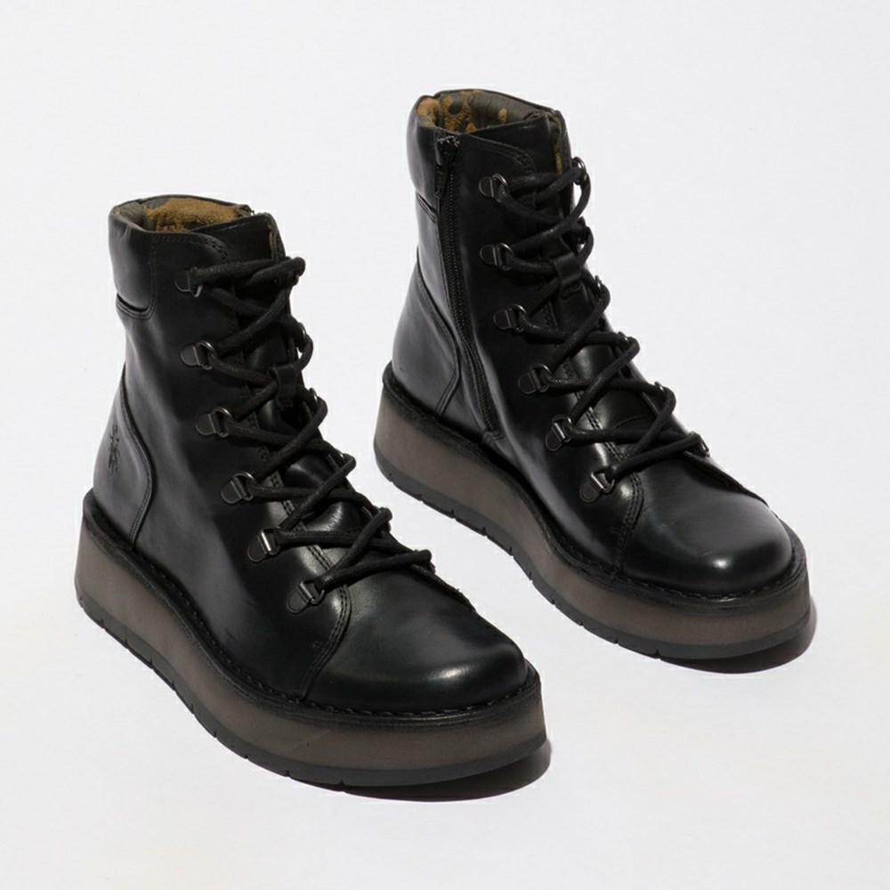 Black Women's Fly London Roxy094fly Ankle Boots | PFAX-03762