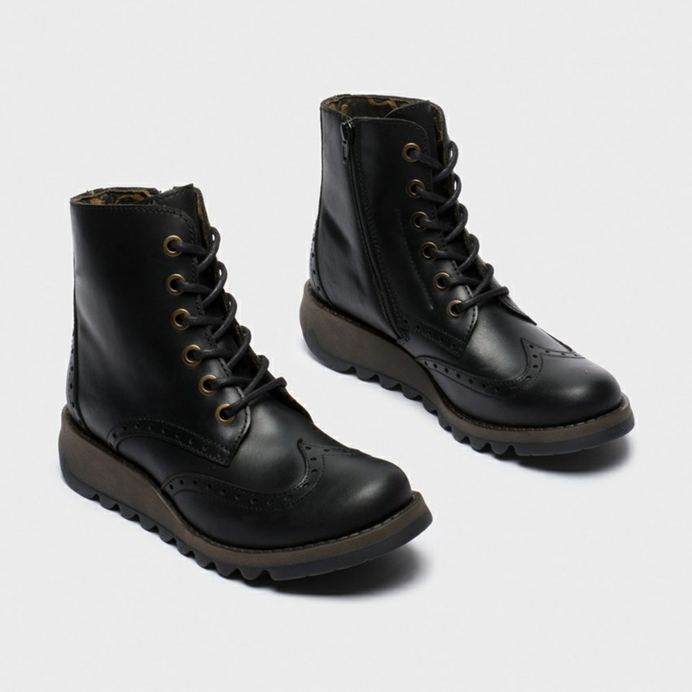 Black Women's Fly London Sarl069fly Wedge | IPTK-45138