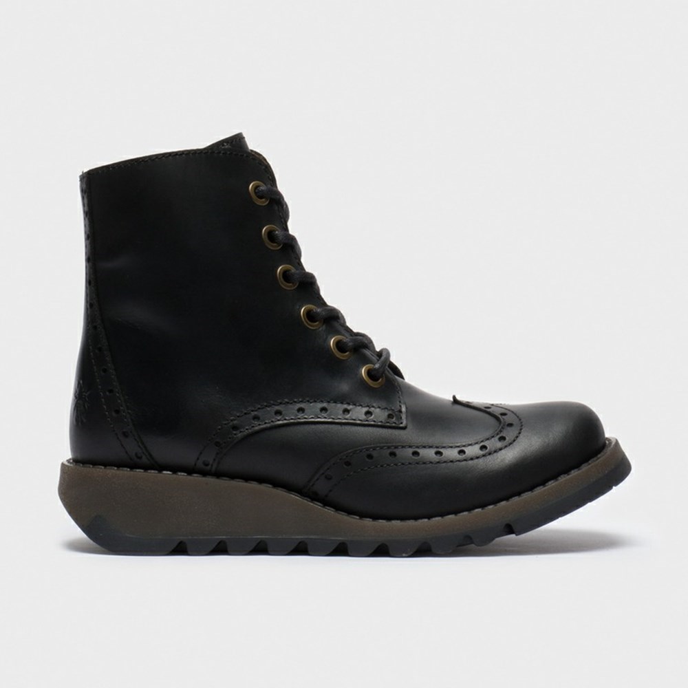 Black Women\'s Fly London Sarl069fly Wedge | IPTK-45138