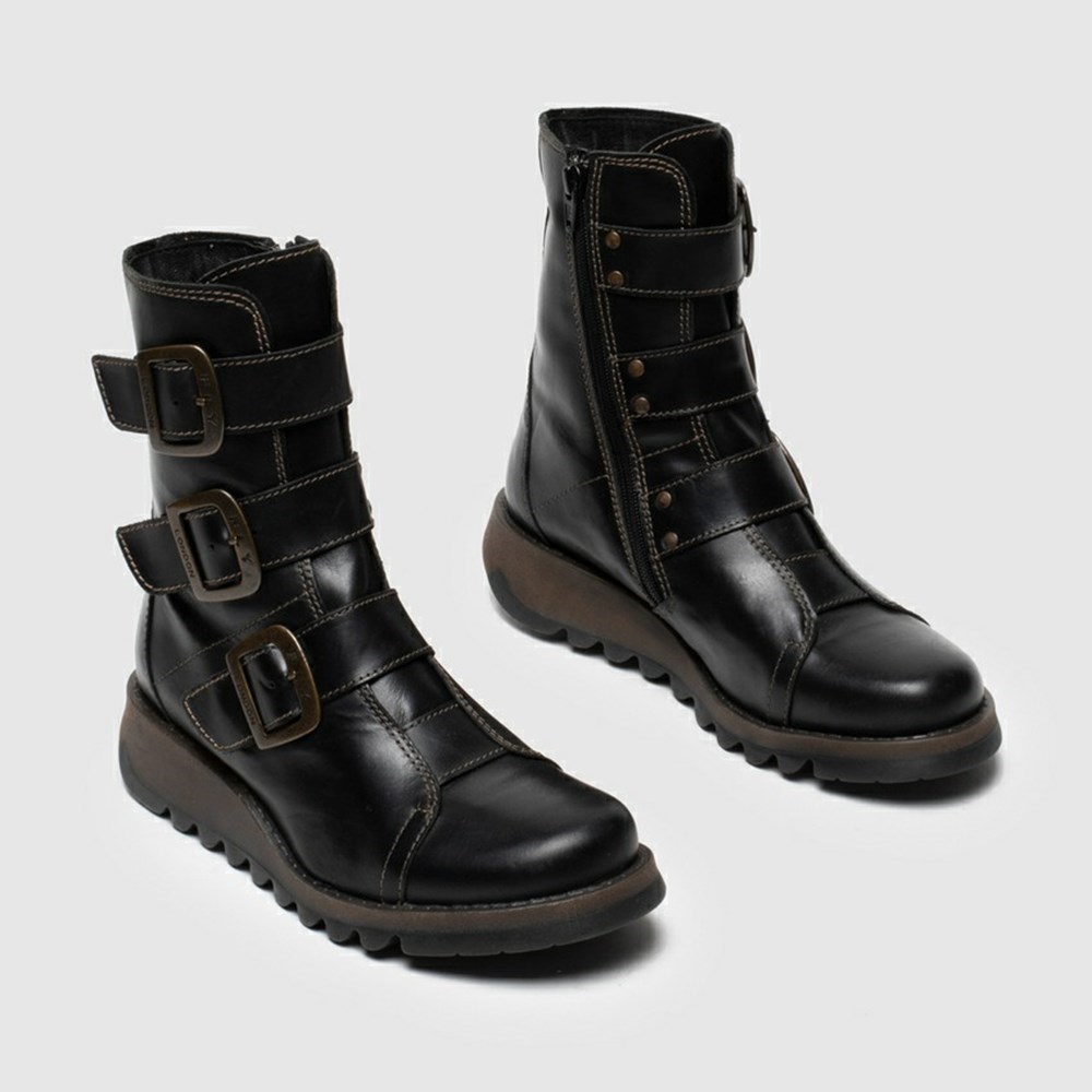 Black Women's Fly London Scop110fly Ankle Boots | IARB-64591