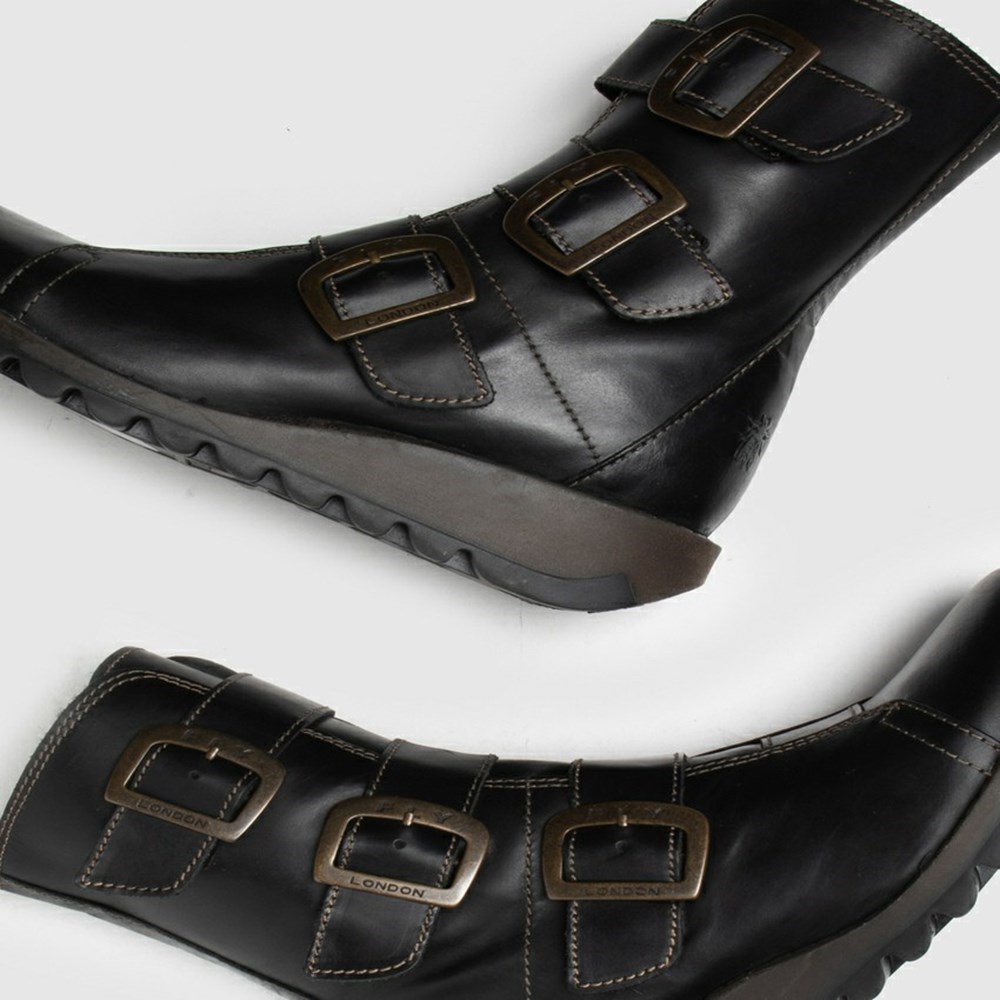 Black Women's Fly London Scop110fly Ankle Boots | IARB-64591