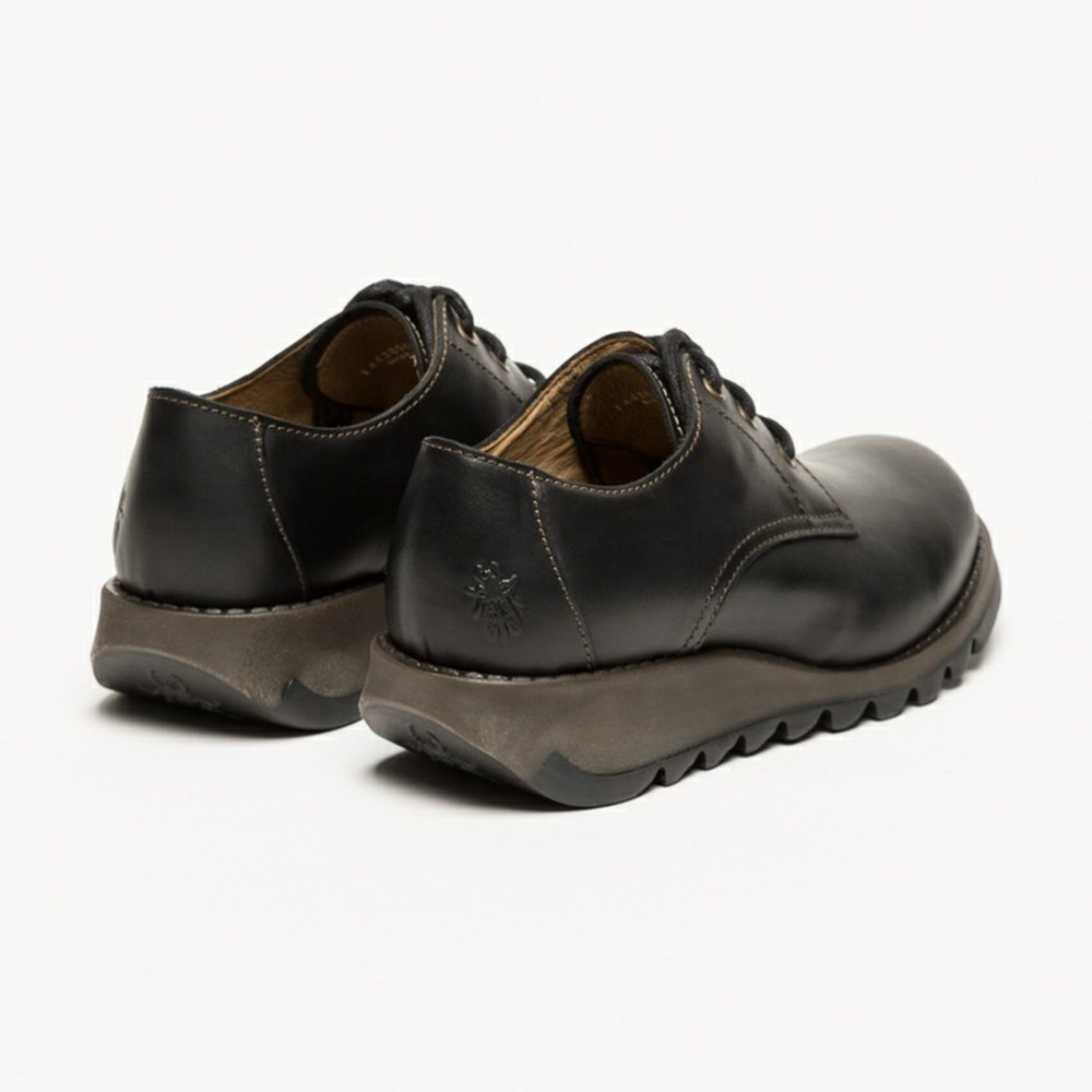 Black Women's Fly London Simb389fly Wedge | IVEL-51479