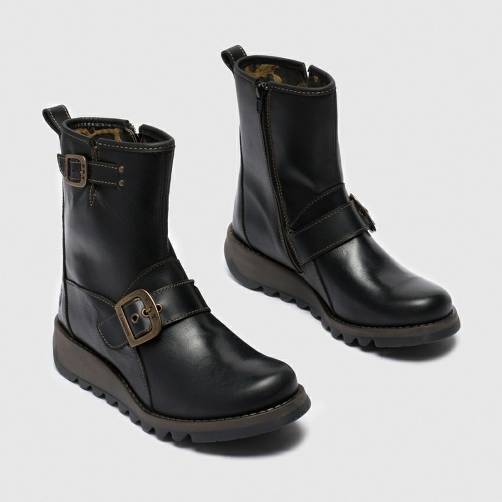 Black Women's Fly London Sino525fly Wedge | SCOF-07532