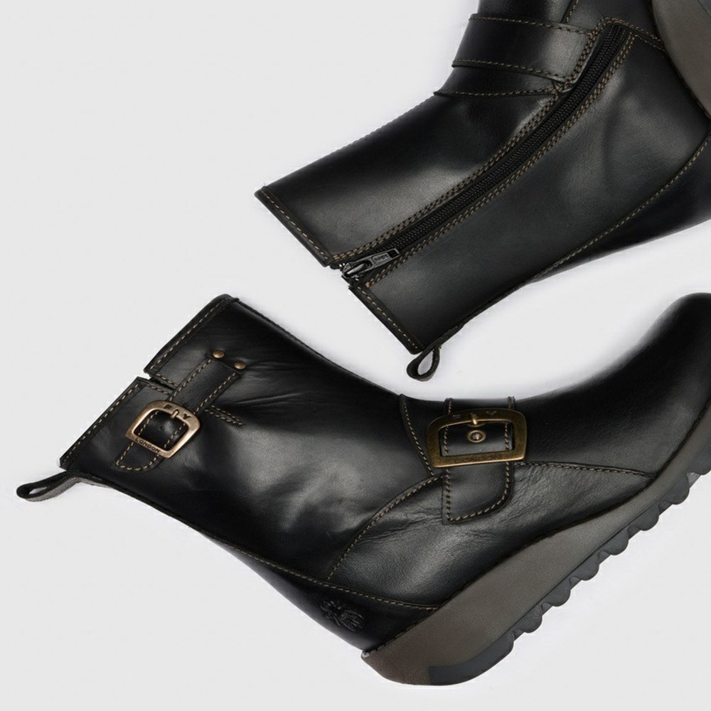 Black Women's Fly London Sino525fly Wedge | SCOF-07532