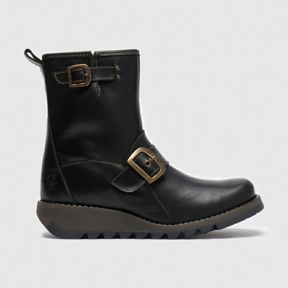 Black Women\'s Fly London Sino525fly Wedge | SCOF-07532