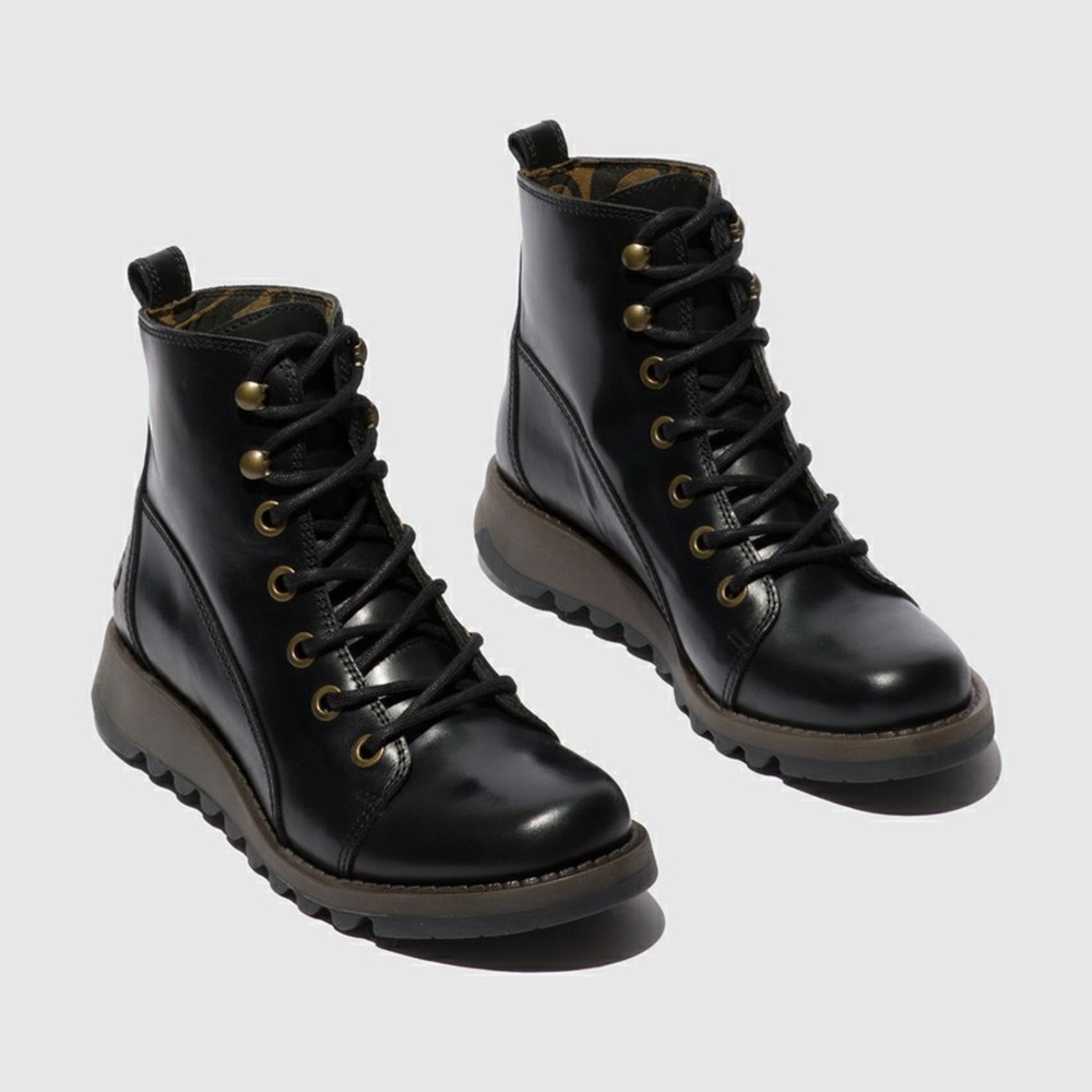 Black Women's Fly London Sore813fly Wedge | MXFQ-68792