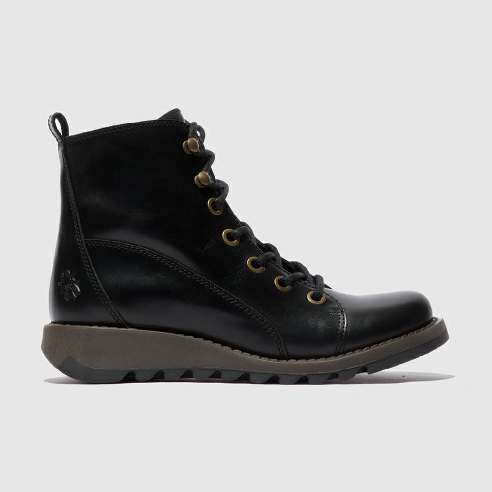 Black Women\'s Fly London Sore813fly Wedge | MXFQ-68792