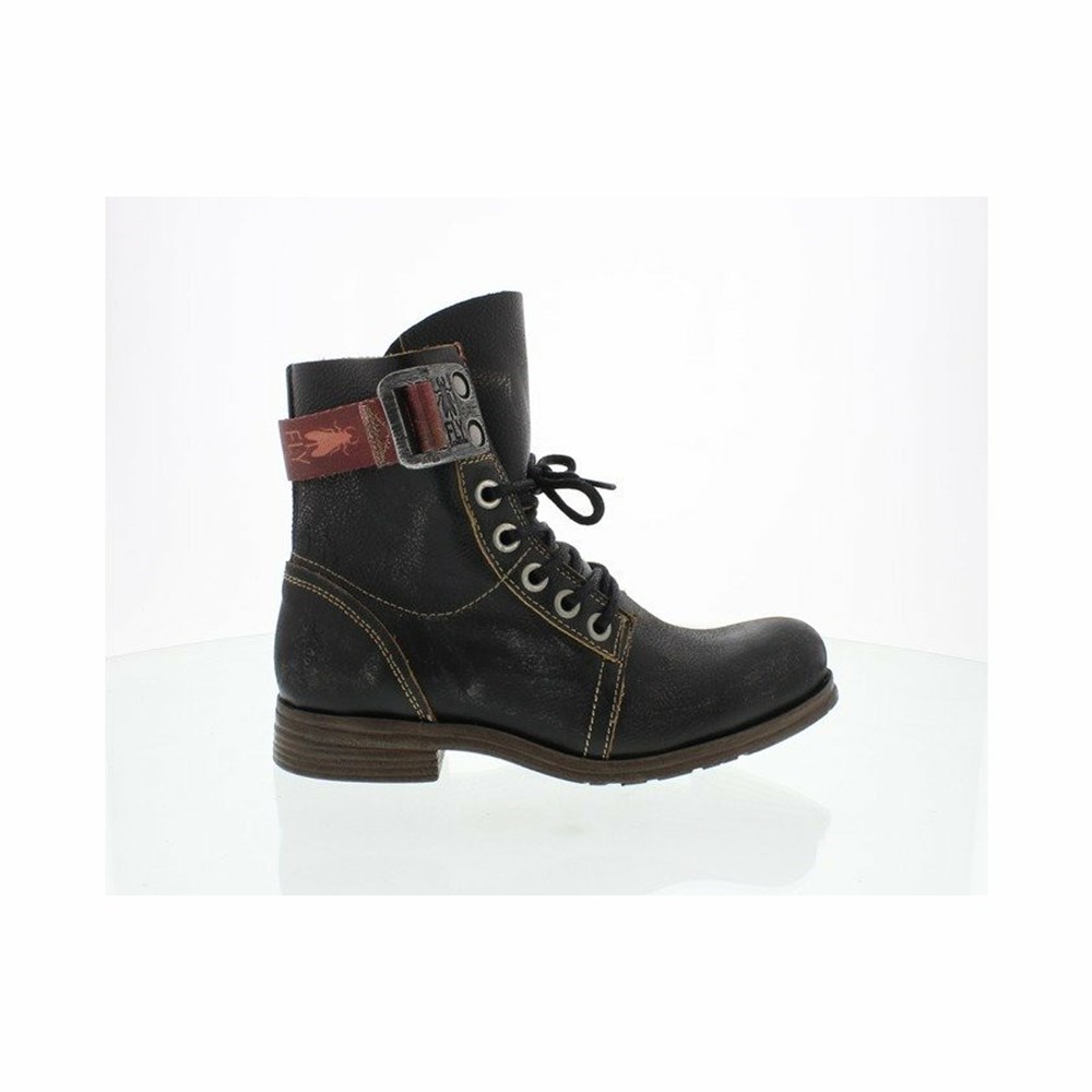 Black Women\'s Fly London Stay Ankle Boots | HJGS-21804