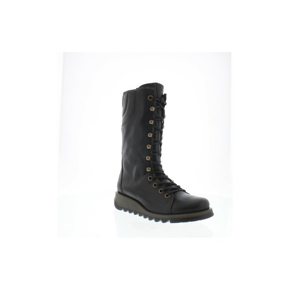 Black Women's Fly London Ster768fly Mid Calf Boots | ZSMI-82576