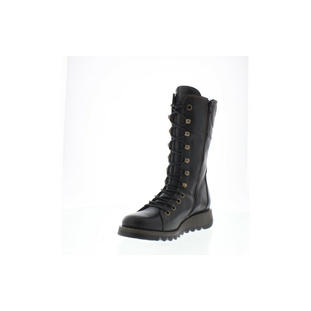 Black Women's Fly London Ster768fly Mid Calf Boots | ZSMI-82576