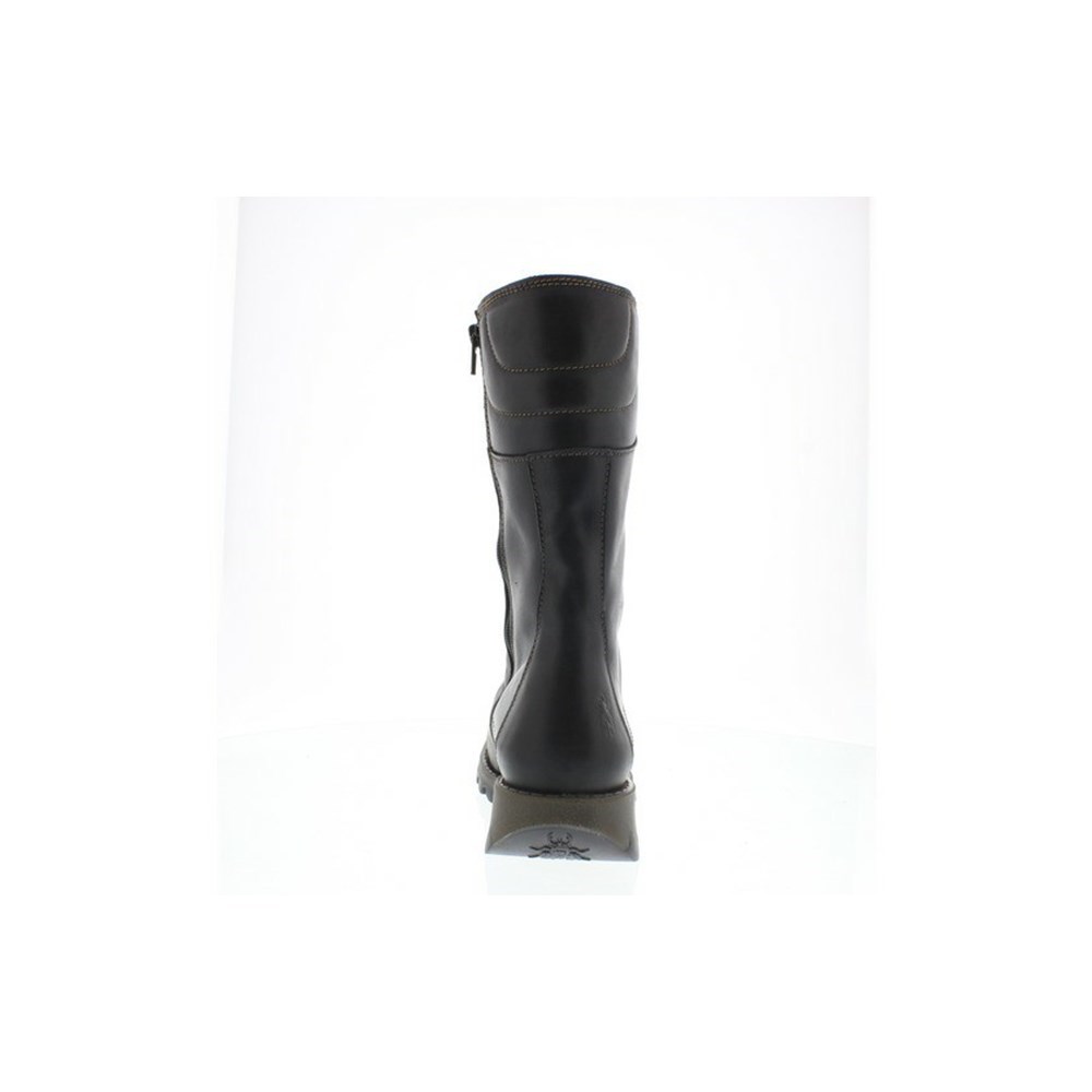 Black Women's Fly London Ster768fly Mid Calf Boots | ZSMI-82576
