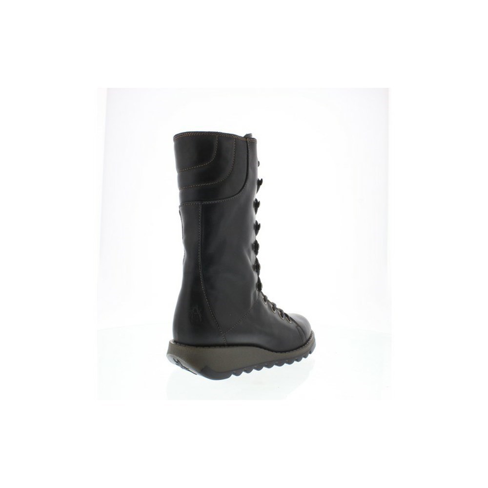Black Women's Fly London Ster768fly Mid Calf Boots | ZSMI-82576
