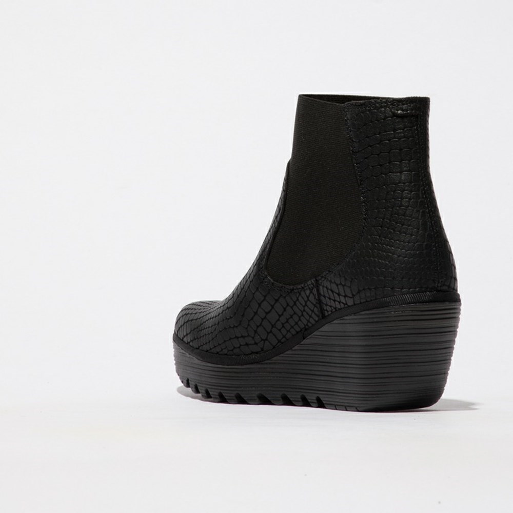 Black Women's Fly London Yade398fly Ankle Boots | ILFH-72108