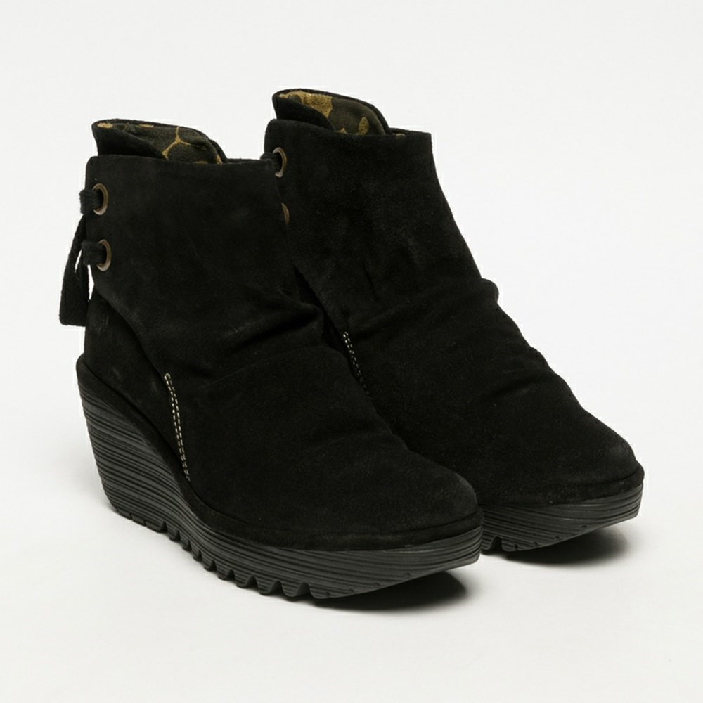 Black Women's Fly London Yama Ankle Boots | APJO-15493