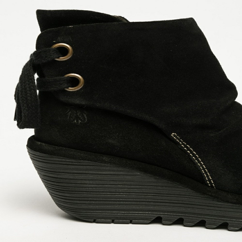 Black Women's Fly London Yama Ankle Boots | APJO-15493