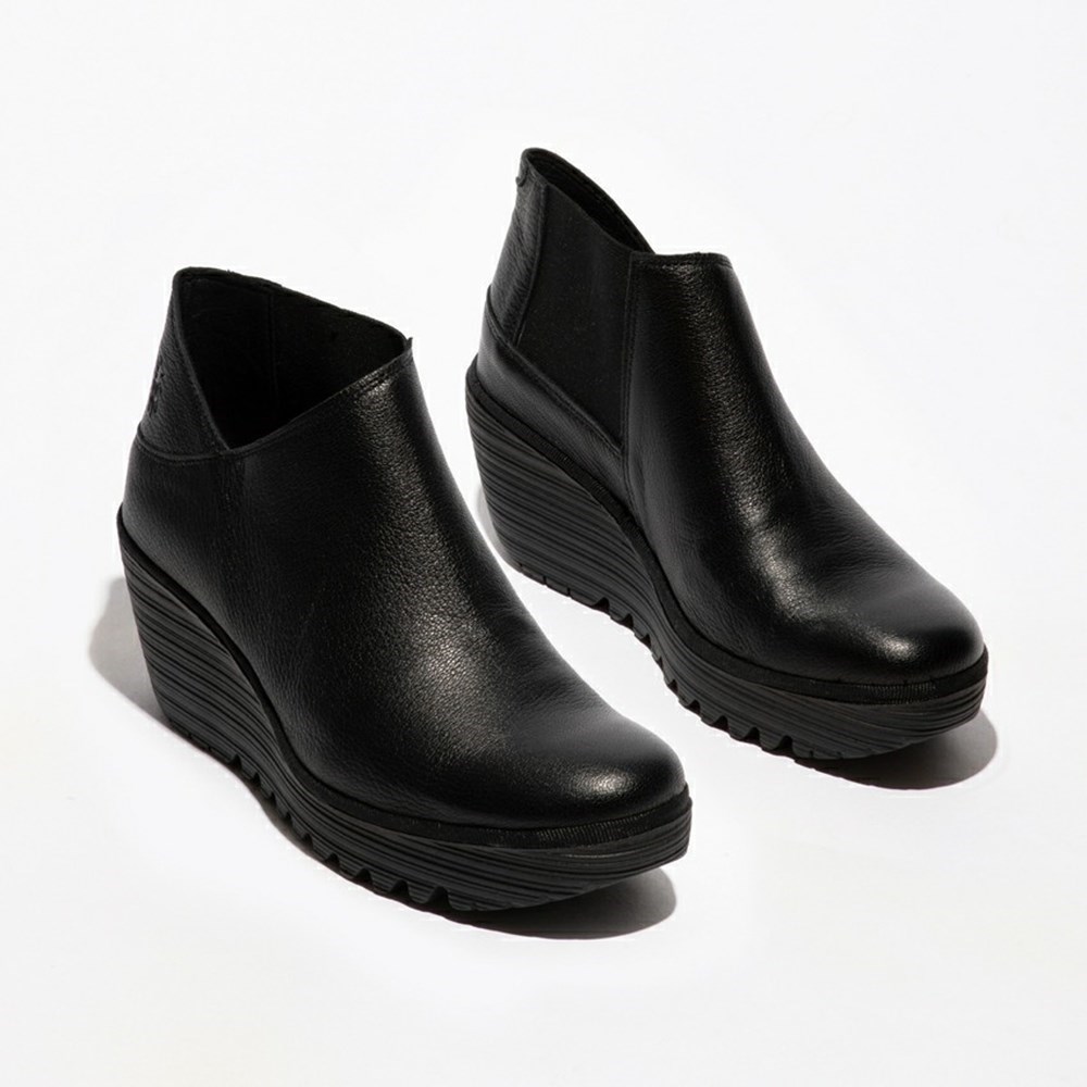 Black Women's Fly London Yego400 Ankle Boots | GDJU-98357