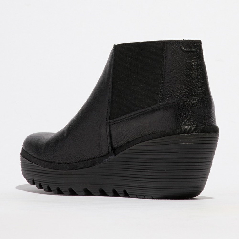Black Women's Fly London Yego400 Ankle Boots | GDJU-98357
