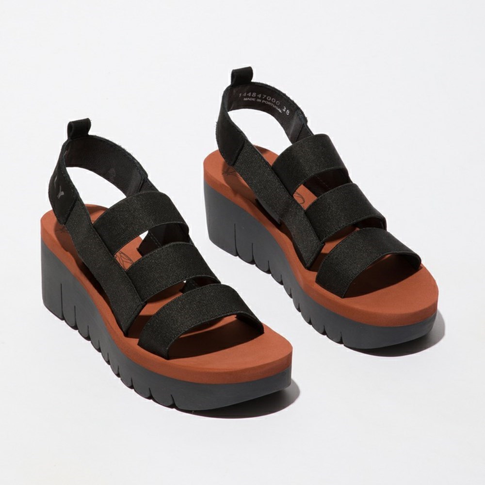 Black Women's Fly London Yere847fly Wedge | LAGJ-69803
