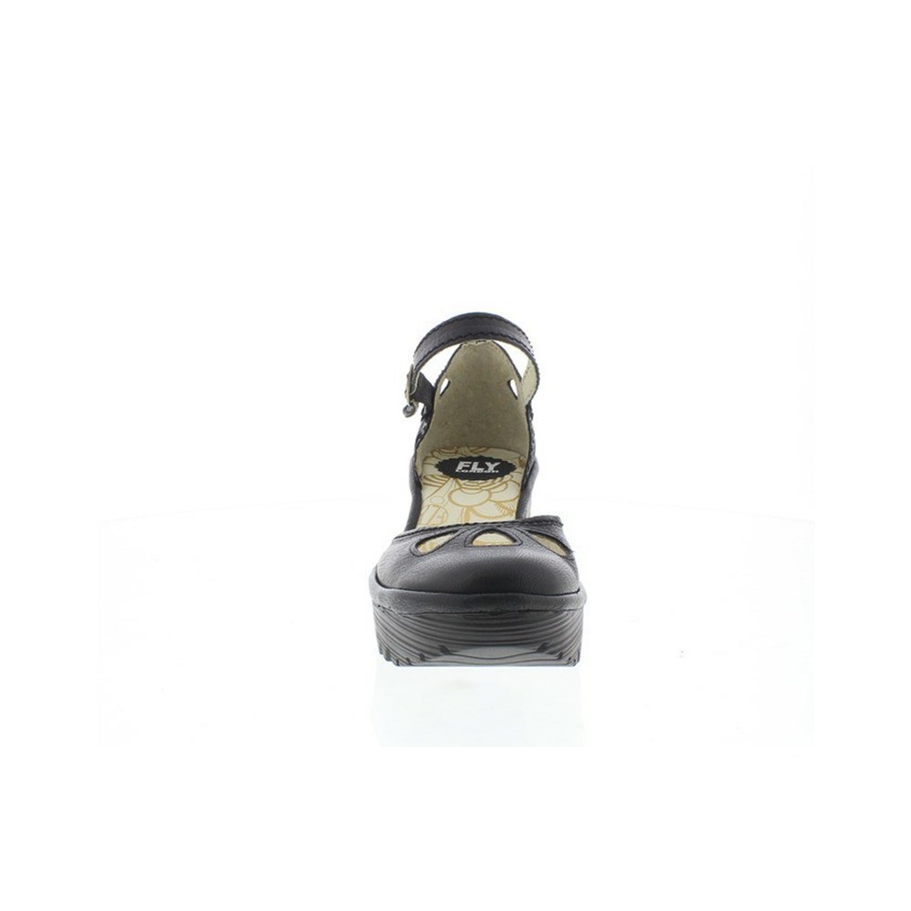 Black Women's Fly London Yuna Wedge | RZSG-45673