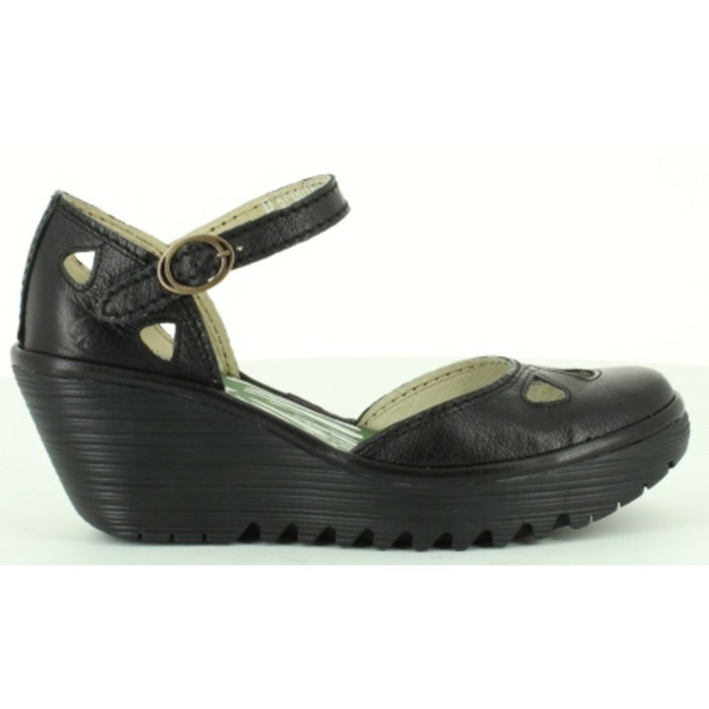 Black Women\'s Fly London Yuna Wedge | RZSG-45673