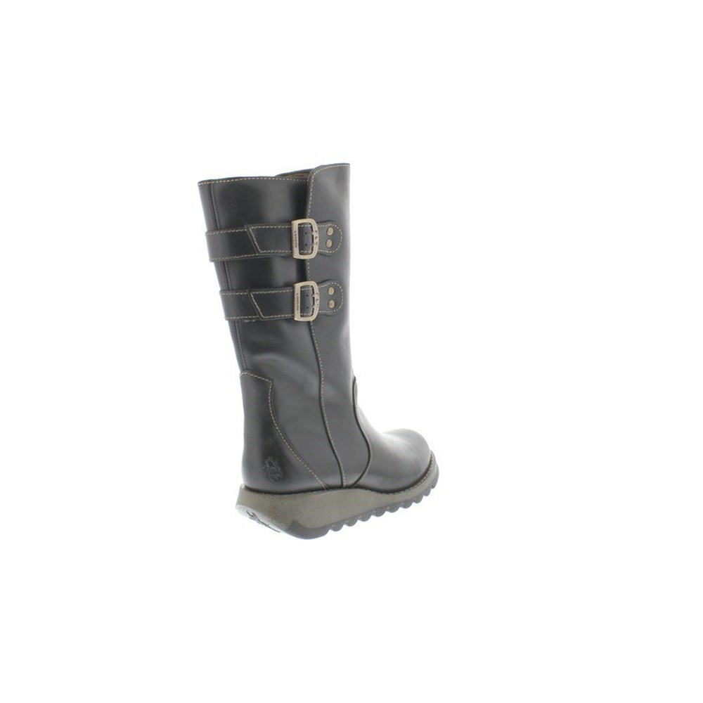 Black Women's Fly London suli Mid Calf Boots | XQKC-97813