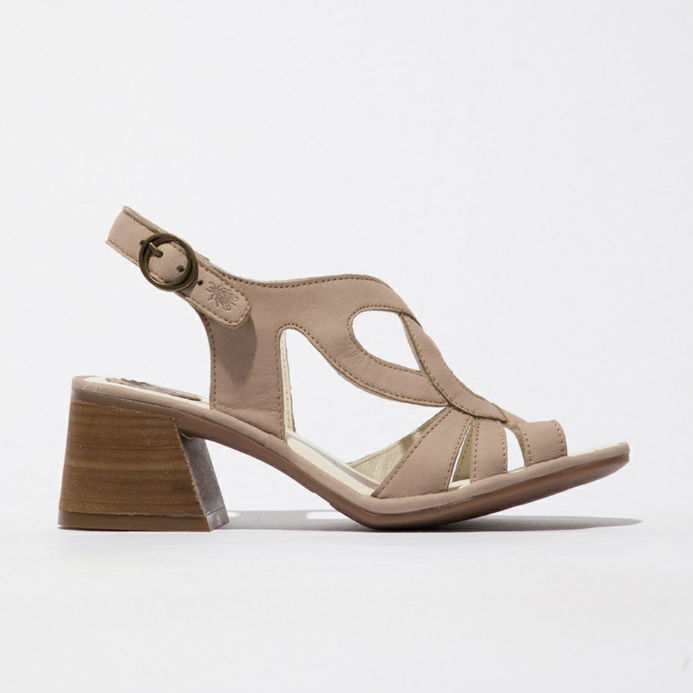 Brown Women's Fly London LOGE376FLY Sandals | HYQW-79128