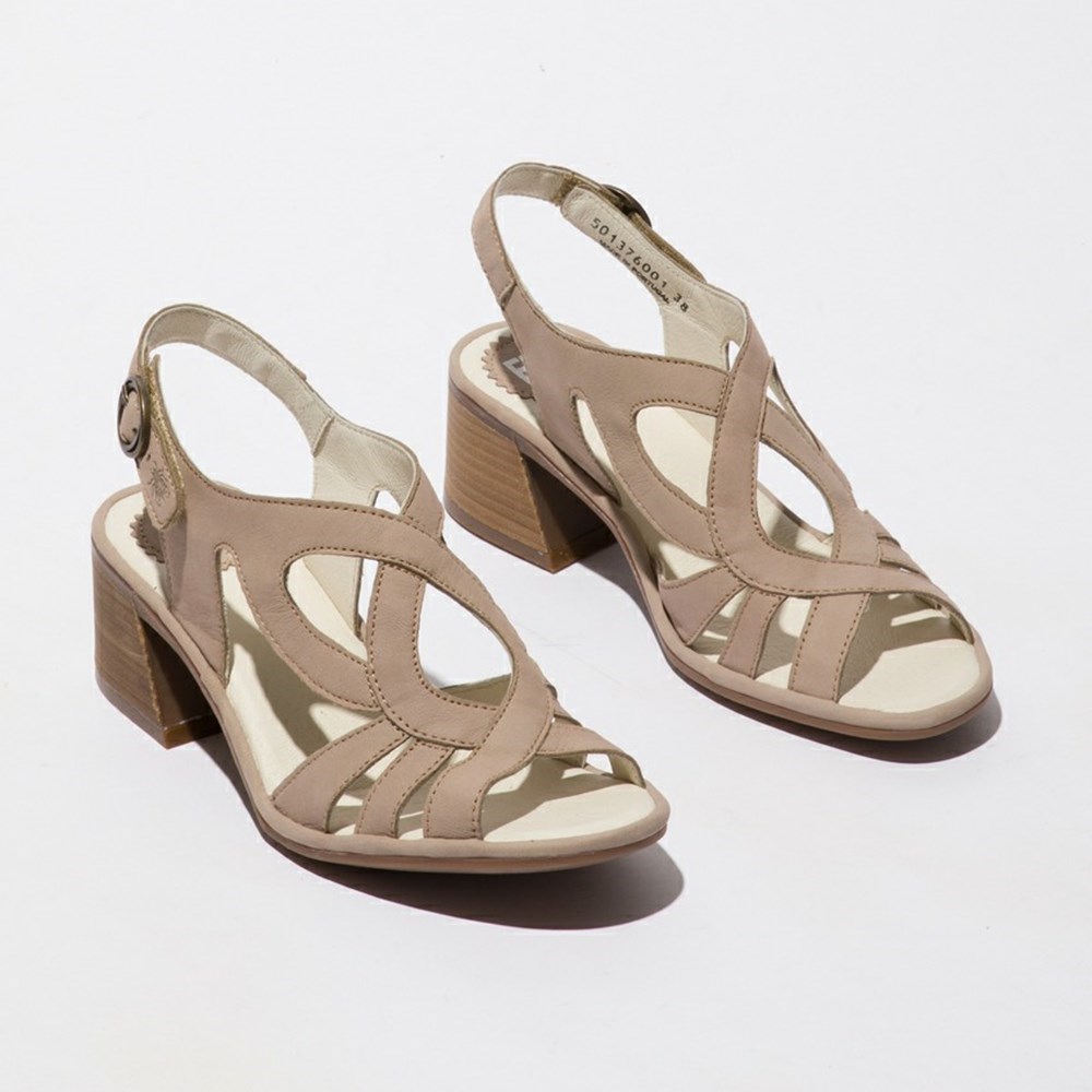 Brown Women's Fly London LOGE376FLY Sandals | HYQW-79128