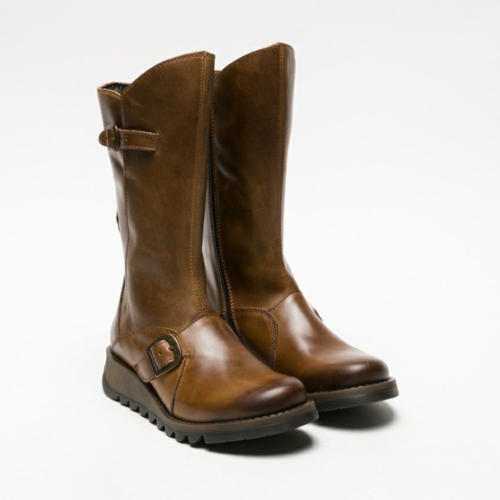 Brown Women's Fly London Mes 2 Wedge | XMAE-67431