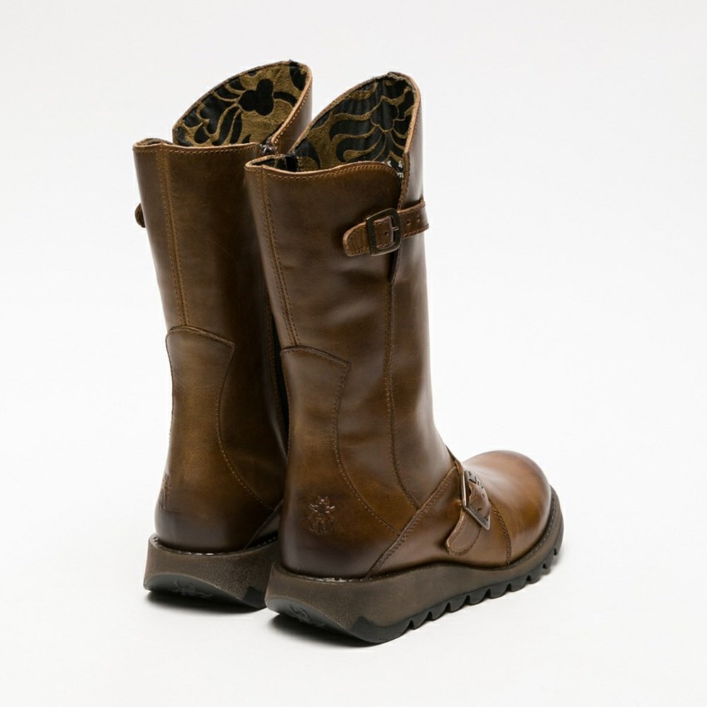 Brown Women's Fly London Mes 2 Wedge | XMAE-67431