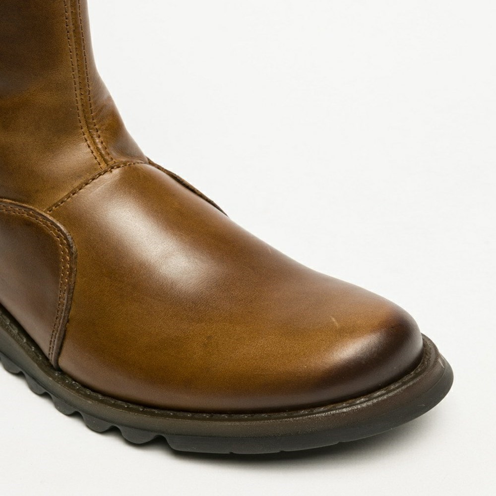 Brown Women's Fly London Mol 2 Knee High Boots | URMB-50298