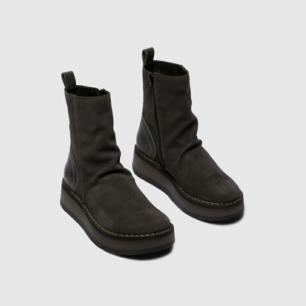 Brown Women's Fly London Reno053fly Ankle Boots | ZJKS-18524