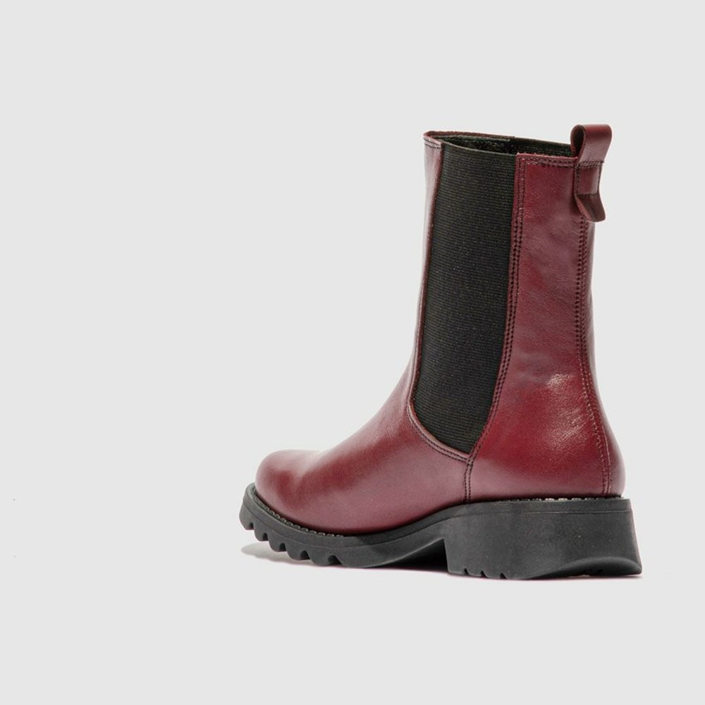 Burgundy / Black Women's Fly London Rein795fly Ankle Boots | FNHD-21498