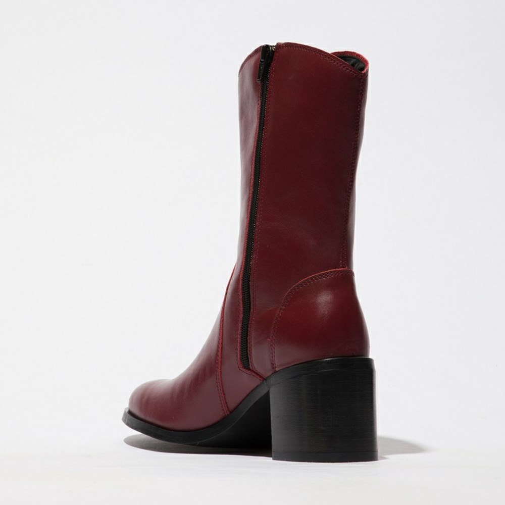 Burgundy Women's Fly London Asta914fly Ankle Boots | BJYC-48925