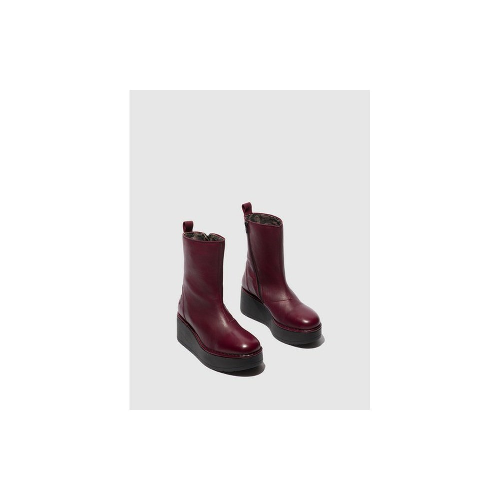Burgundy Women's Fly London Haze240fly Wedge | BVJS-78641