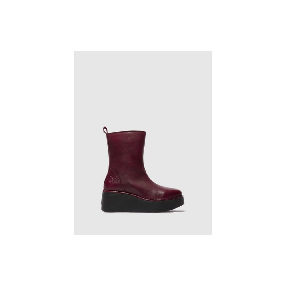 Burgundy Women\'s Fly London Haze240fly Wedge | BVJS-78641