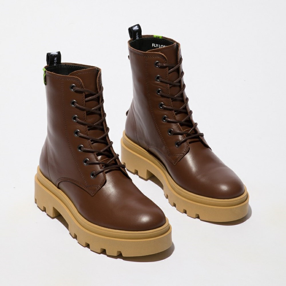 Chocolate Women's Fly London Jacy881fly Ankle Boots | XLYS-70813