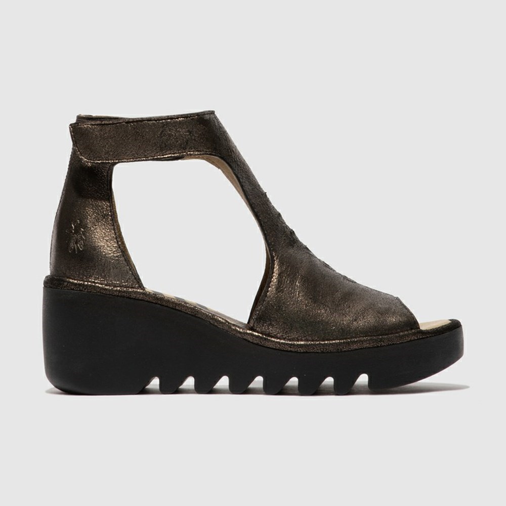 Deep Grey Women\'s Fly London Bezo306fly Wedge | GKIA-67490