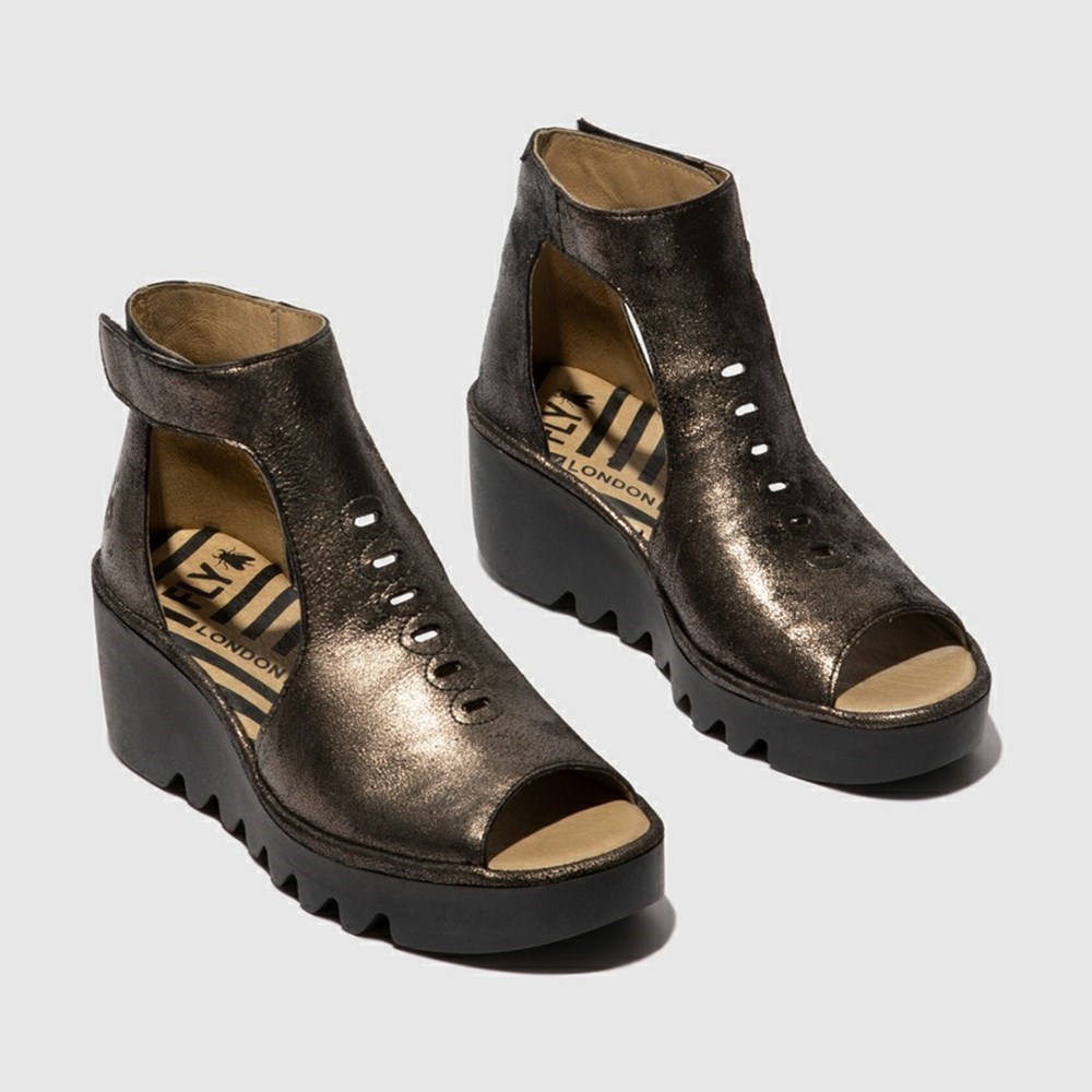 Deep Grey Women's Fly London Bezo306fly Sandals | OFCR-42059