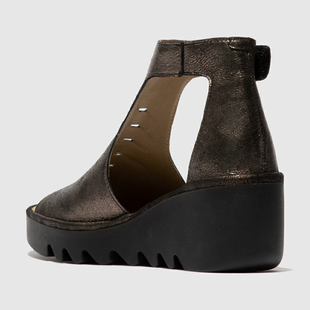 Deep Grey Women's Fly London Bezo306fly Sandals | OFCR-42059