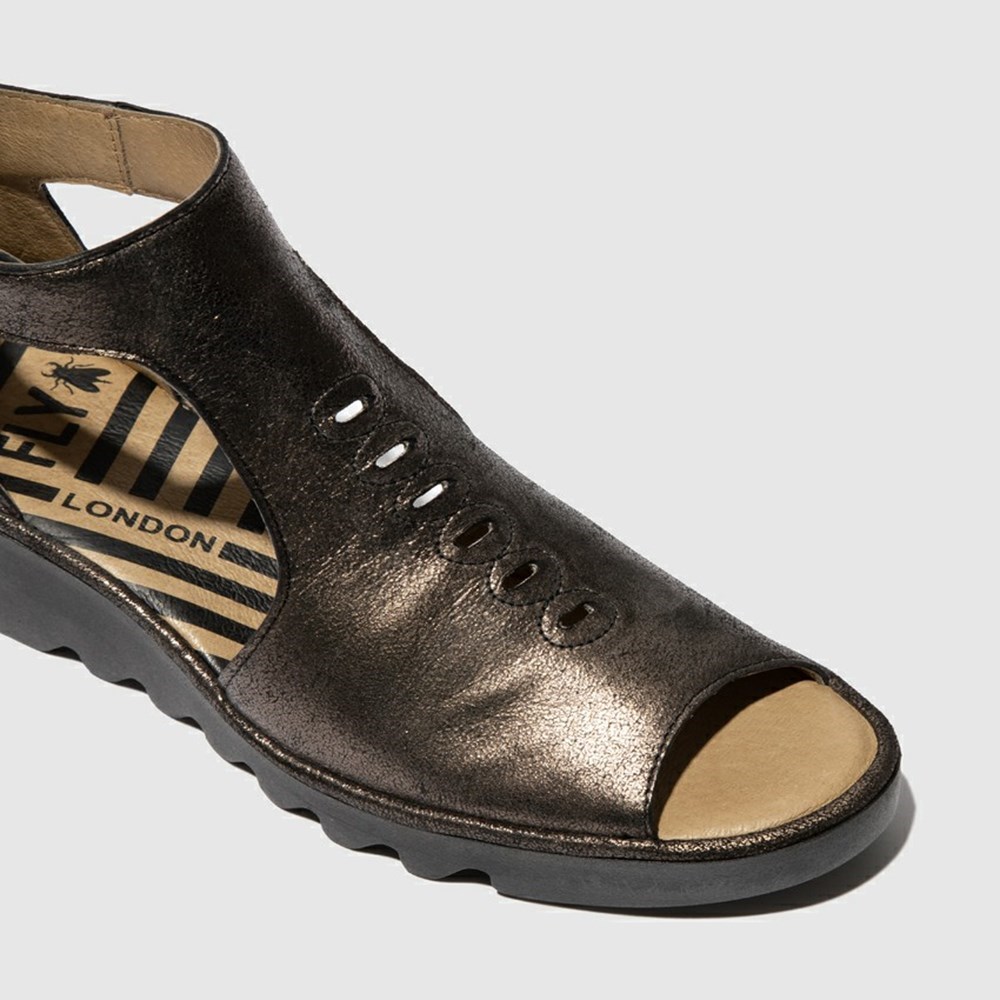 Deep Grey Women's Fly London Bezo306fly Sandals | OFCR-42059