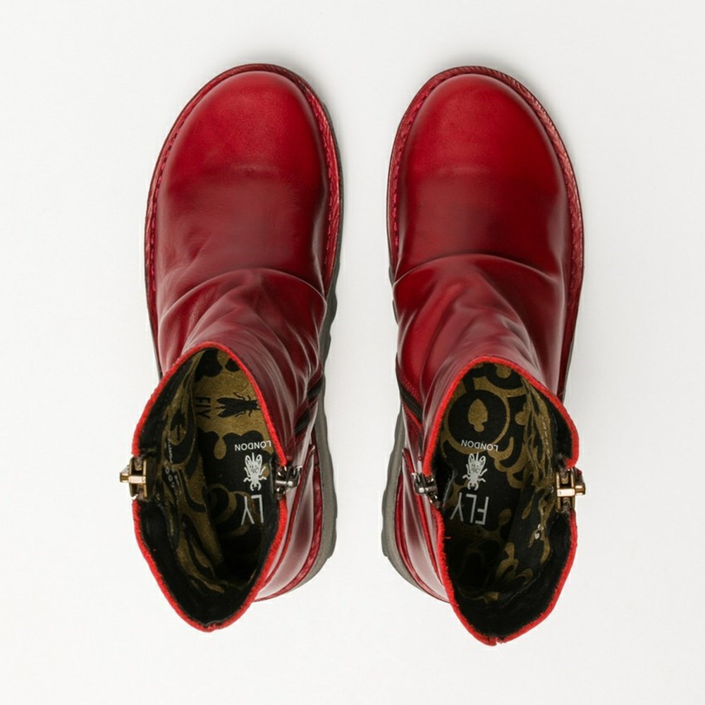 Red Women's Fly London Mon944fly Wedge | HWDZ-80672