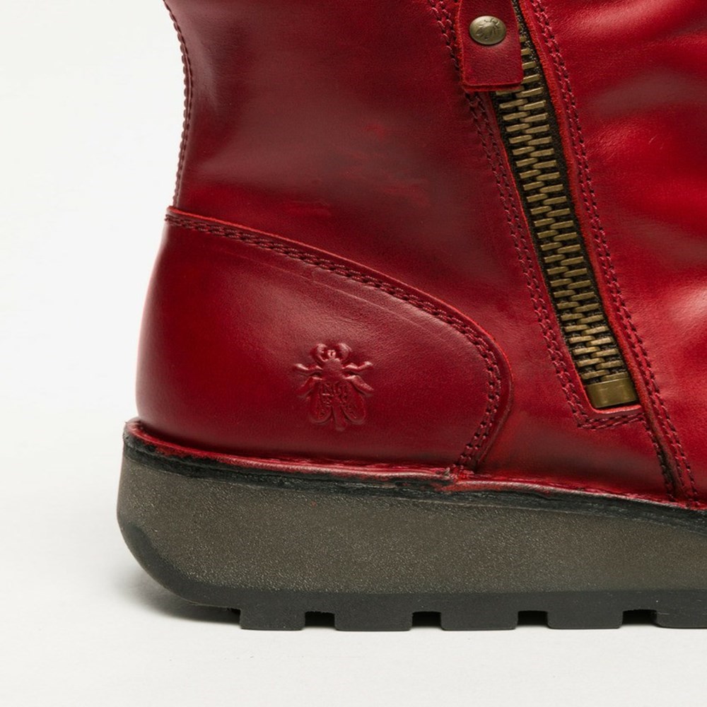 Red Women's Fly London Mon944fly Wedge | HWDZ-80672